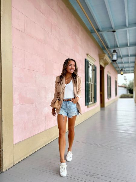 My all time favorite denim shorts are back in stock! Wearing size 00 and it fits nicely and the inseam is 3.5” - not too short or long for petite gals 

#LTKstyletip #LTKsalealert #LTKfindsunder50