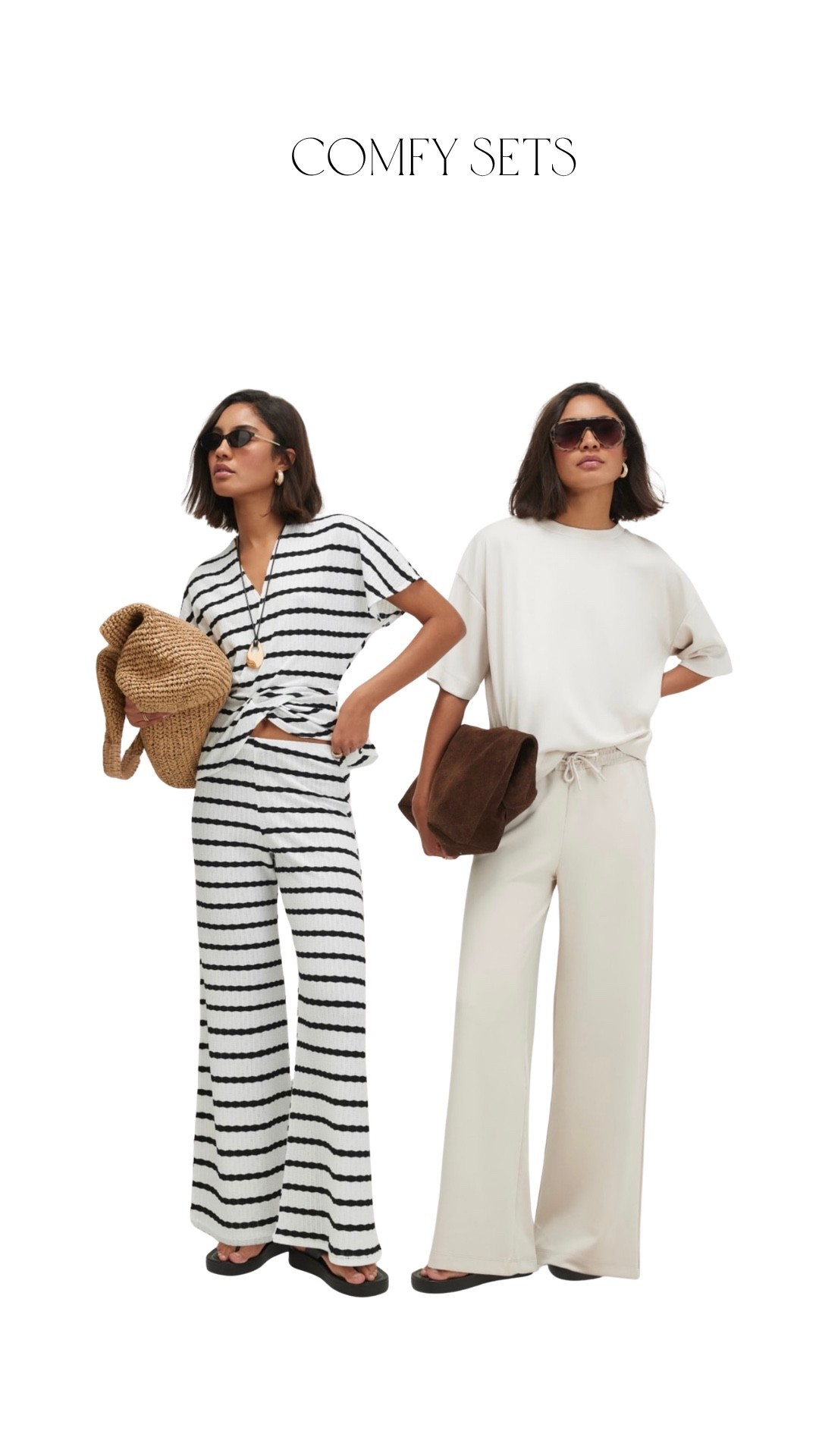 Love these two comfy sets ! 

River island new in 
Airport outfits
Post partum style 
Comfy outfit 
Co ord 
Neutral outfit 
Stripes

#LTKuk #LTKspring