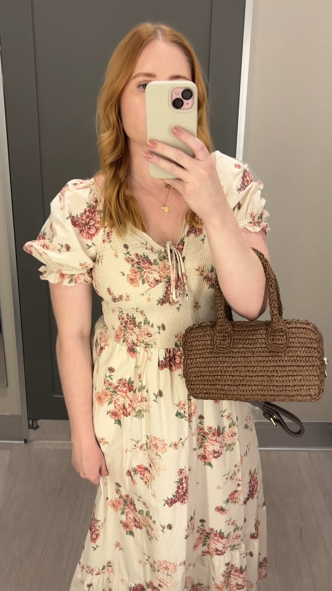 Women's Western Puff Short Sleeve Smocked Midi A-Line Dress - Universal Thread™  size Medium 

#LTKdayinmylife #LTKMidsize #LTKootd