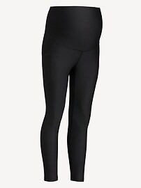 Maternity Full Panel PowerSoft 7/8 Rib Leggings | Old Navy (US)