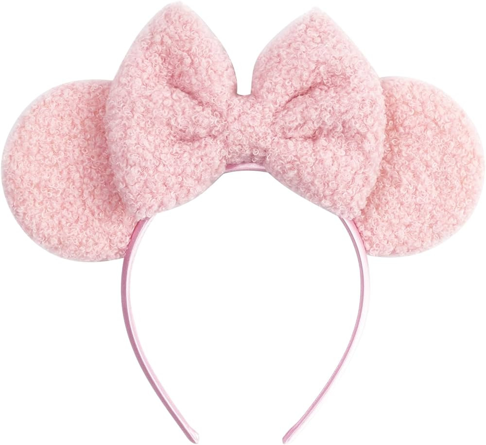 Wool Mouse Ear Headband, Fluffy Hair Bow Hairband, Festival Party Decoration Fashion Headwear for... | Amazon (US)