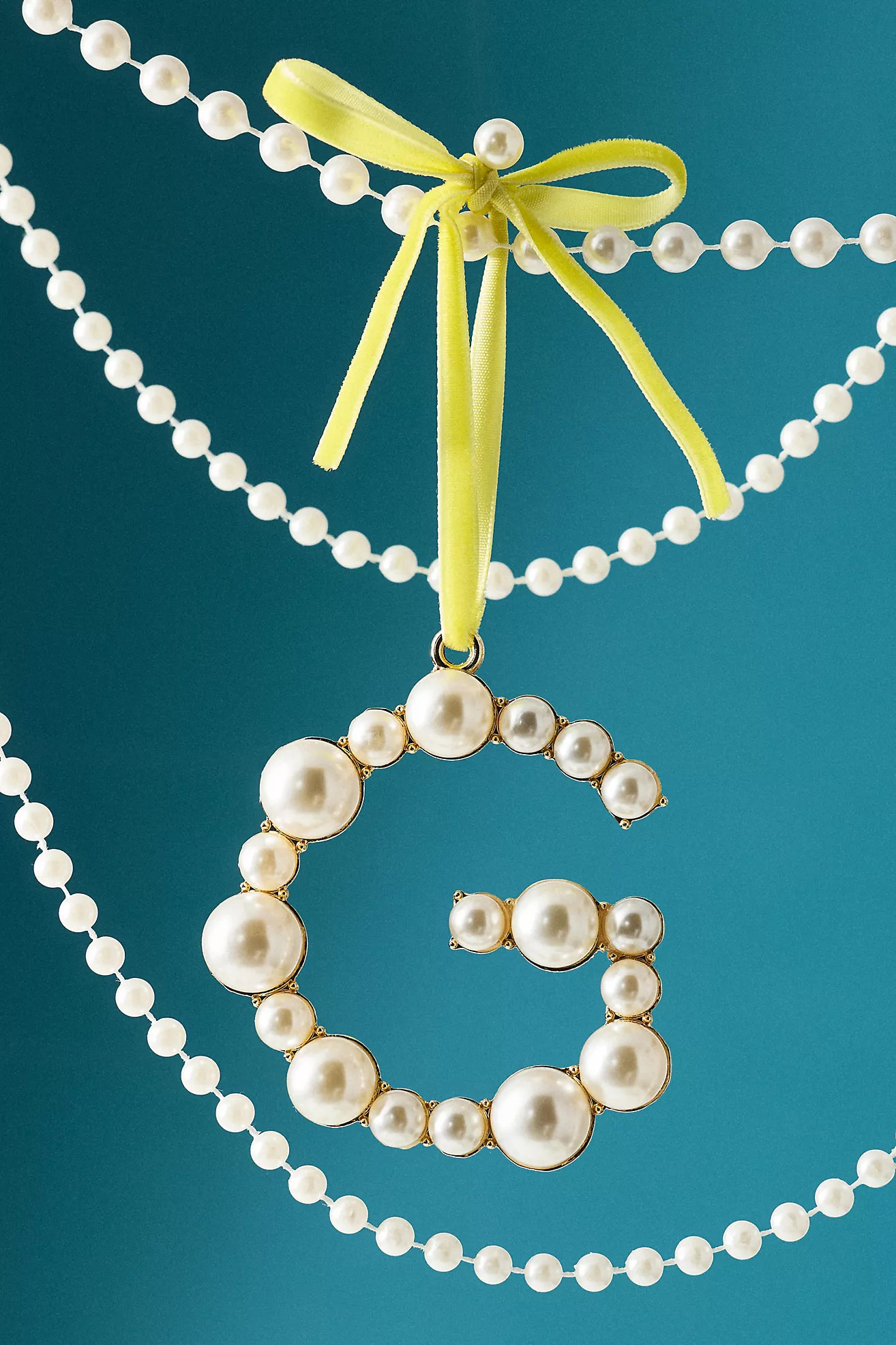 Pearl Monogram Ornament | Anthropologie (US)