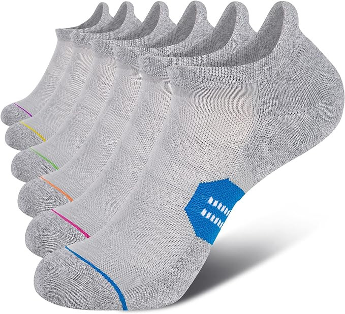 CS CELERSPORT 6 Pack Women's Ankle Running Socks Cushioned Low Cut Tab Athletic Socks | Amazon (US)