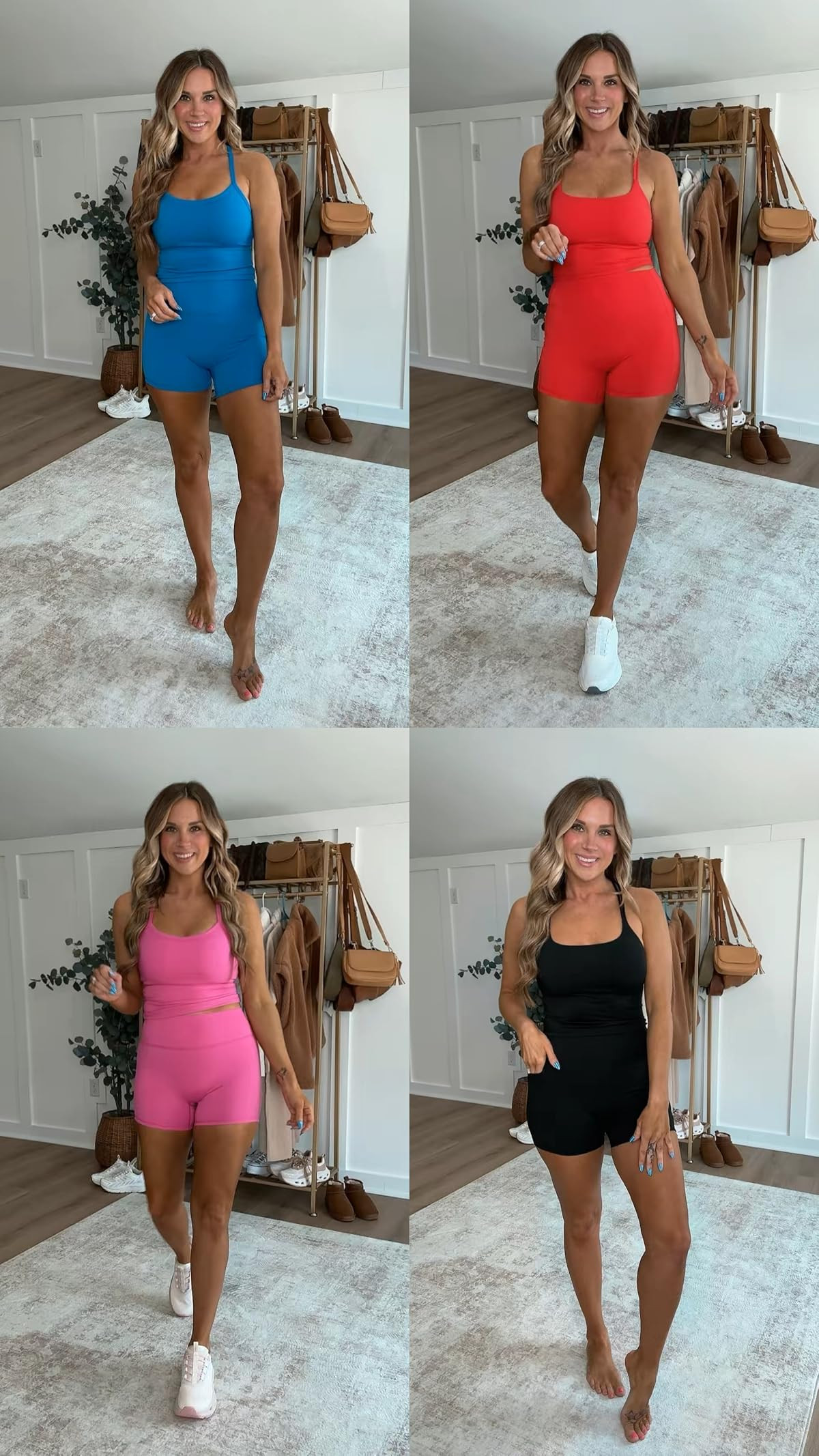 I'm loving these 2-piece biker short sets! Built-in bra, comfy enough for all day wear, and easy to throw on and go! Just add sneakers, and you're instantly put together from workout to errands.  

 #LTKmomlife #LTKSeasonal #LTKActive