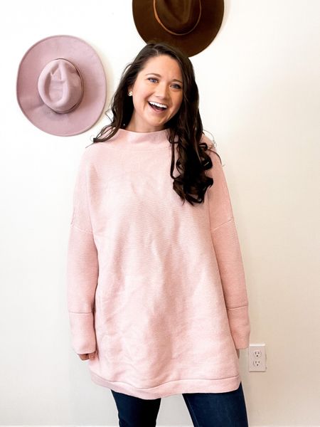 Pink tunic sweater. Sweater dress. Look for less. Free people. Amazon sweater 

#LTKstyletip #LTKunder50