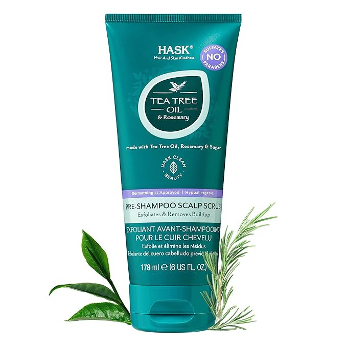 Hask TEA TREE OIL & ROSEMARY Pre-Shampoo Scalp Scrub for All Hair Types, Color Safe, Gluten-Free,... | Amazon (US)