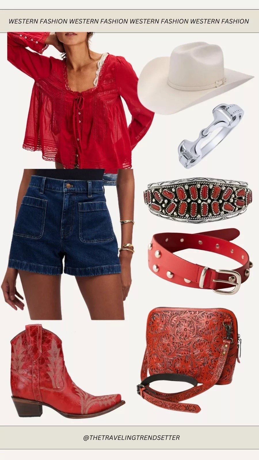 Music festival outfit, red white and blue , country concert outfit idea - cowgirl boots denim shorts blouse - July 4h 

#LTKFindsUnder100 #LTKWorkwear #LTKStyleTip