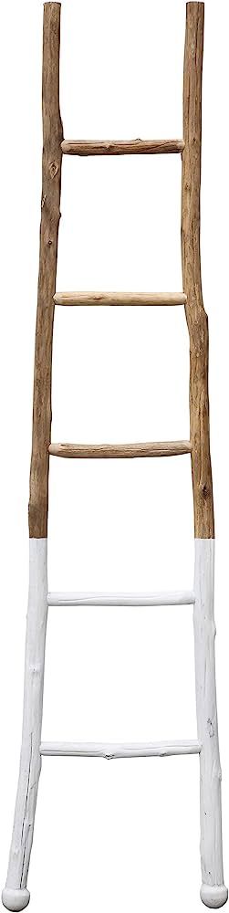 Creative Co-Op Dipped Decorative Wood Ladder, White | Amazon (US)