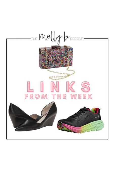 Links from the week! 

-obsessed with this clutch, it’s sooo fun, several different color options!!
-stiletto days are over but these look exactly like them but don’t kill your feel, very comfy and TTS
- Hoka, you’re a dream! My newest walking/running shoe! TTS! 

#LTKshoecrush #LTKworkwear #LTKfamily