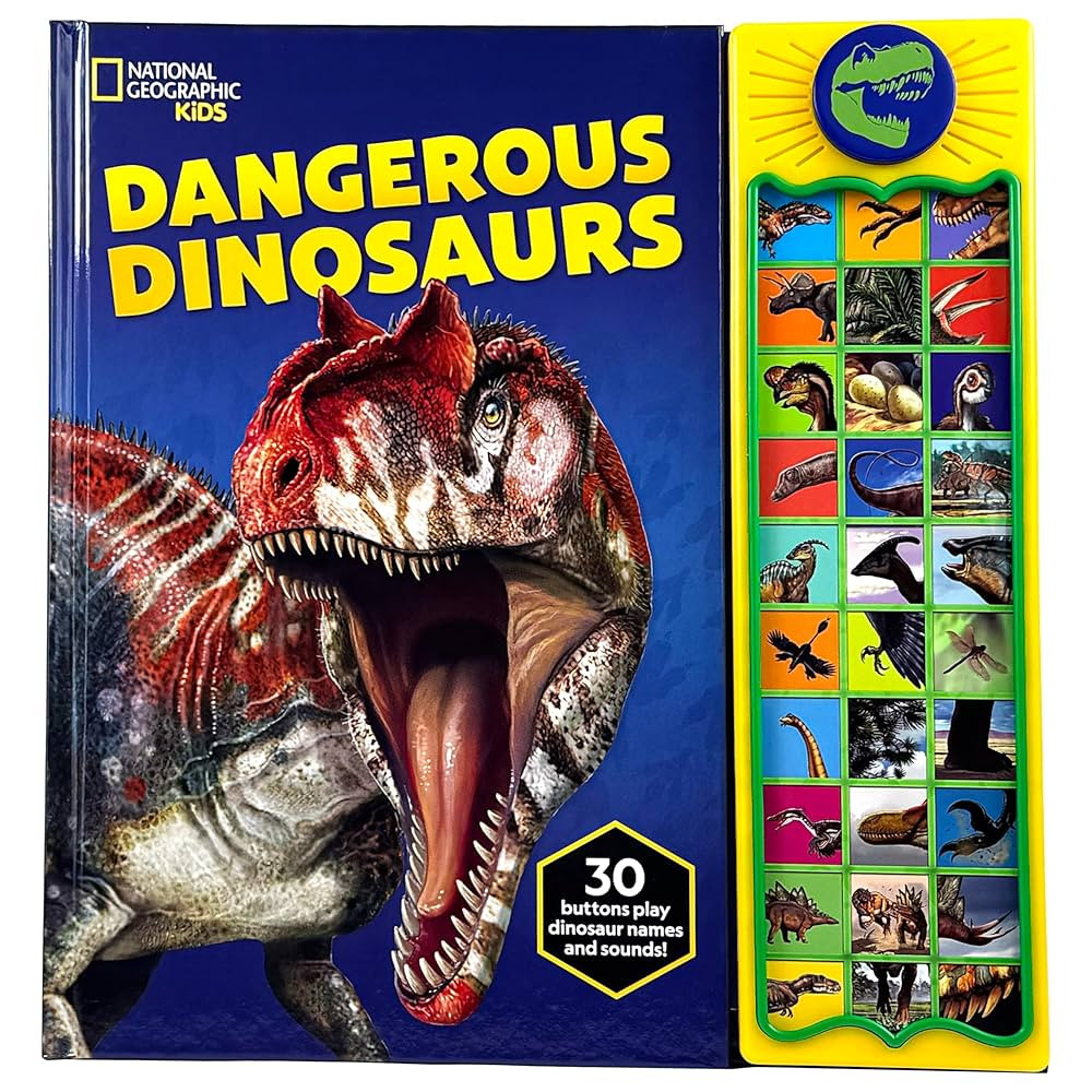 National Geographic Kids - Dangerous Dinosaurs 30-Button Animal Sound Book - Plays Dinosaur Names... | Amazon (US)