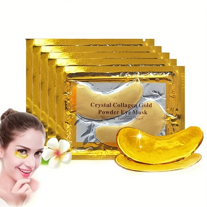 10pcs Crystal Collagen Eye Mask Gold Eye Skin Care Tools | SHEIN