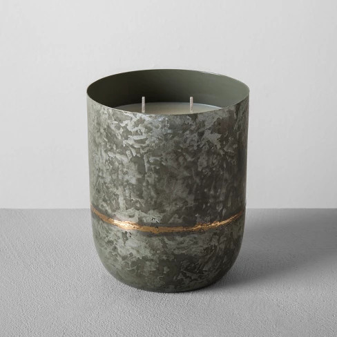 25oz Galvanized Container Candle Cedar Magnolia - Hearth & Hand™ with Magnolia | Target
