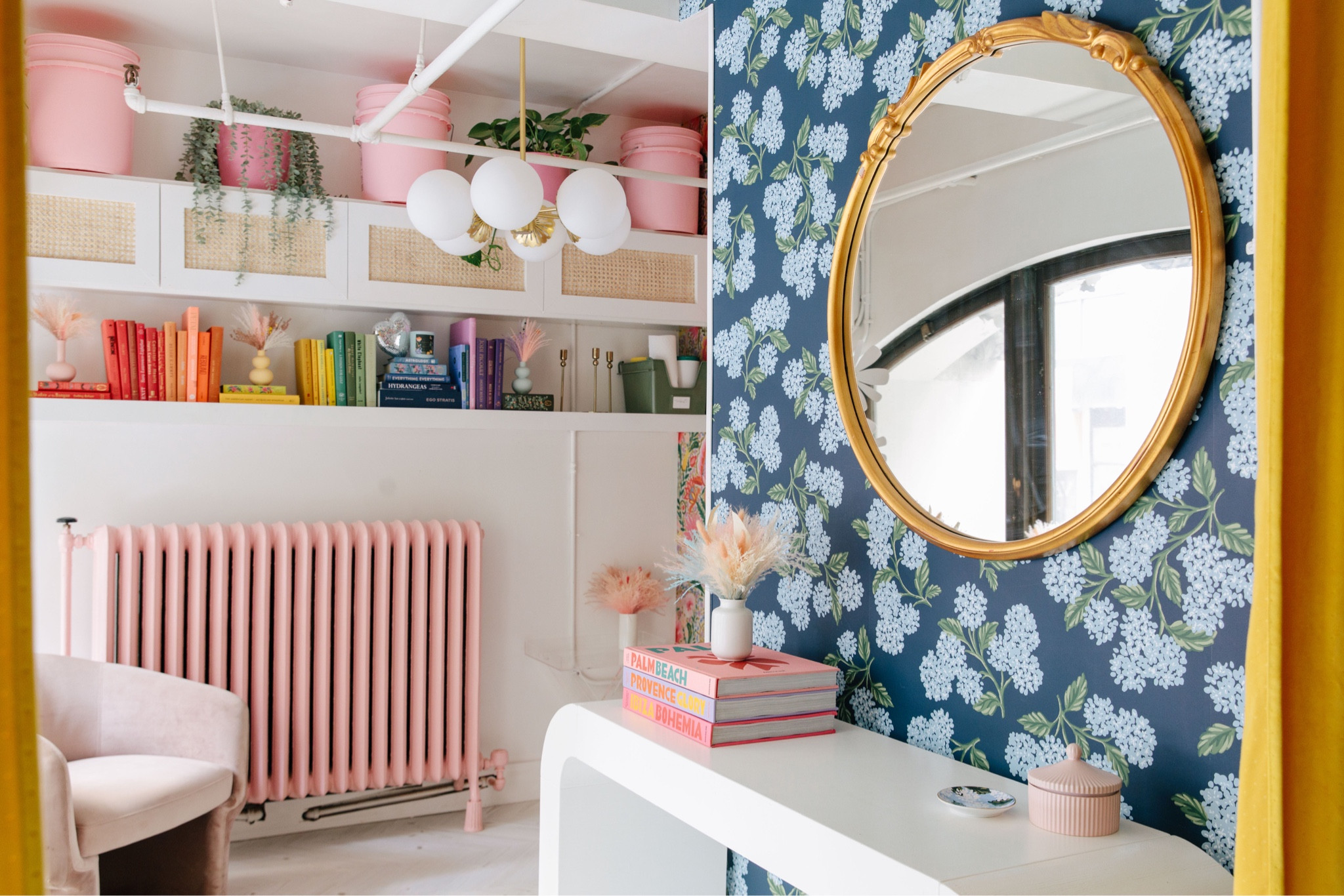 Mixing wallpaper wall floral wallpaper entry mirror entryway console table decor 

#LTKHome