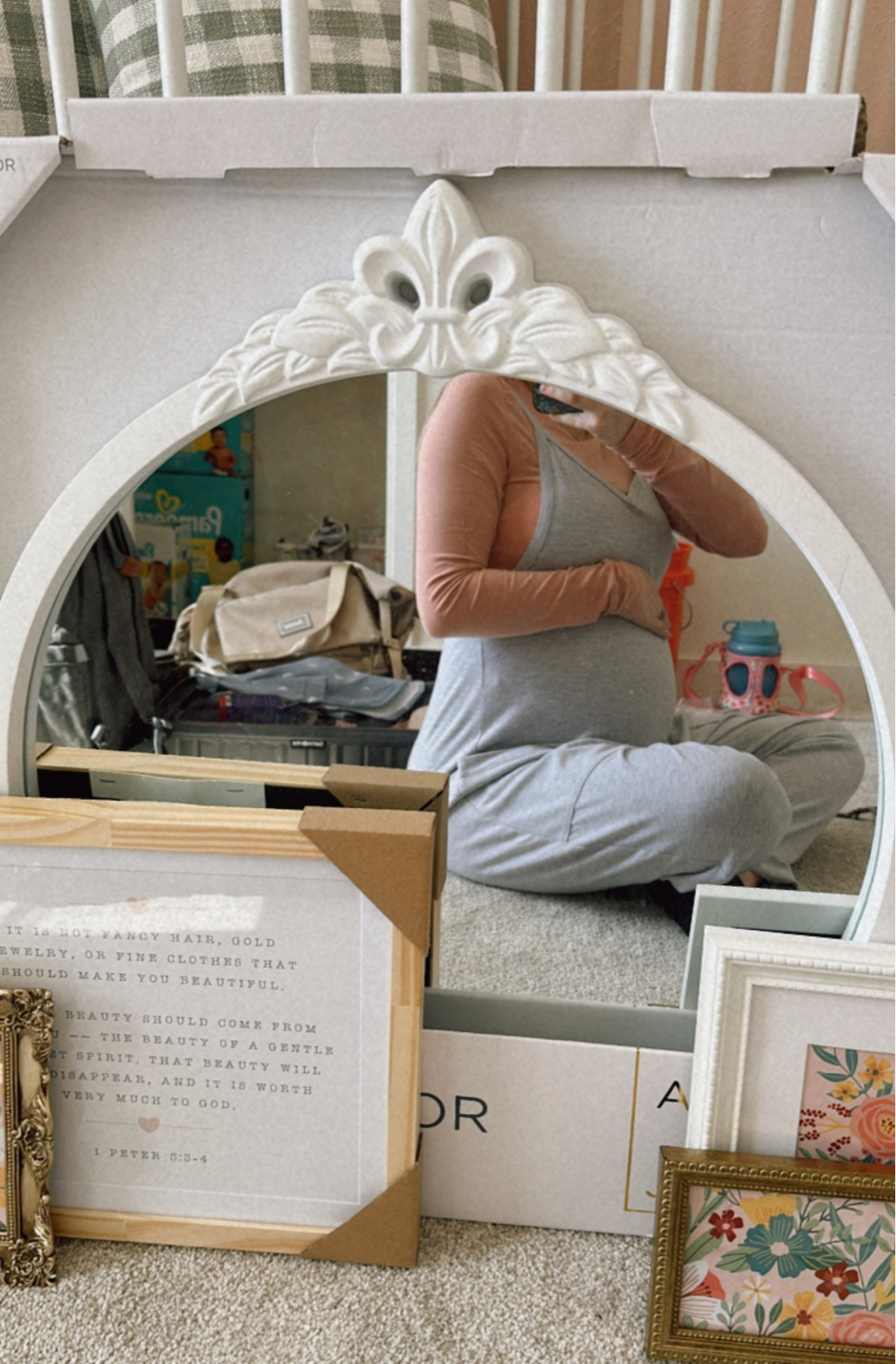 Altar’d state jump suit in grey🤍🎀 can’t find that color online anymore but a few cute options available! 

#LTKbeauty #LTKbump #LTKbaby