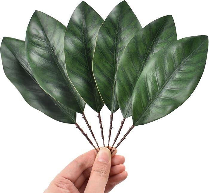 Artificial Magnolia Leaves Fake Magnolia Leaves Faux Green Leaves for Wedding Home Indoor Decor D... | Amazon (US)