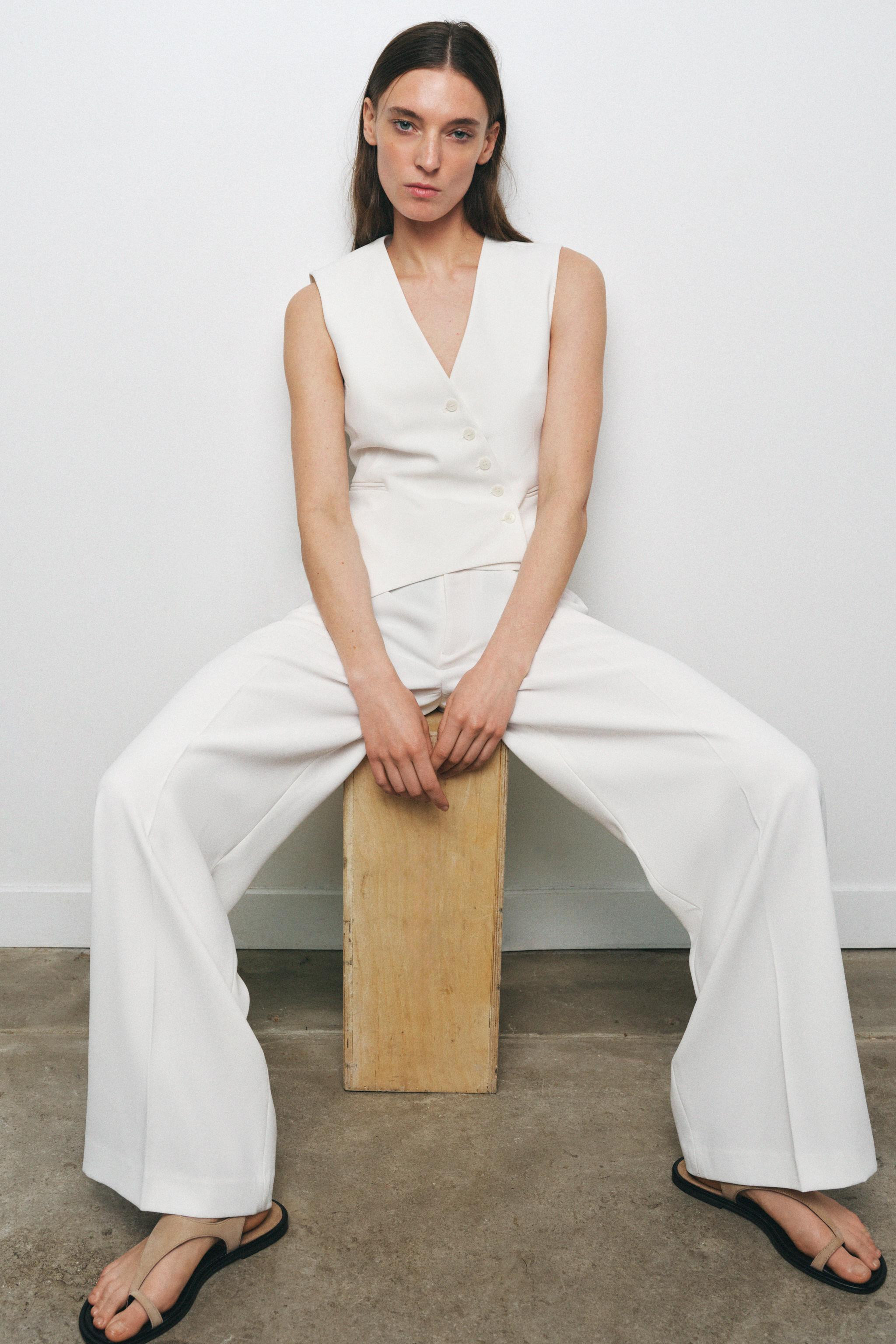 ZW COLLECTION WIDE-LEG DARTED TROUSERS | Zara UK