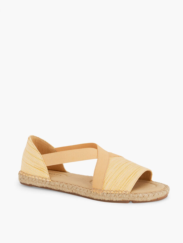 Ilyssa Elastic Straw Espadrille Flats - Corn Silk | Talbots