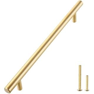 Lew's Hardware [31-114 Solid Brass Cabinet Pull Handle - Round Bar Series - Brushed Brass - (10-1... | Amazon (US)