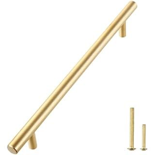 Lew's Hardware [31-114 Solid Brass Cabinet Pull Handle - Round Bar Series - Brushed Brass - (10-1... | Amazon (US)