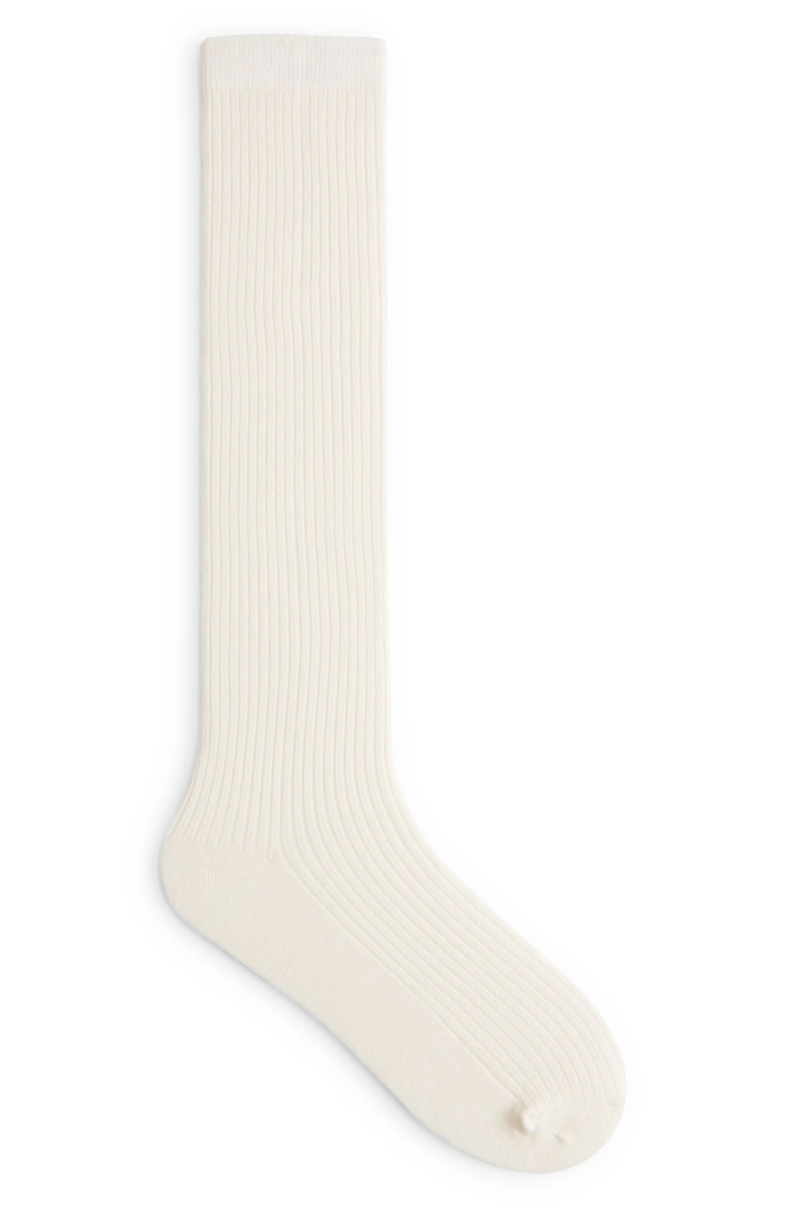 & Other Stories Ribbed Knee High Socks, Size 5-7 in Offwhite at Nordstrom | Nordstrom