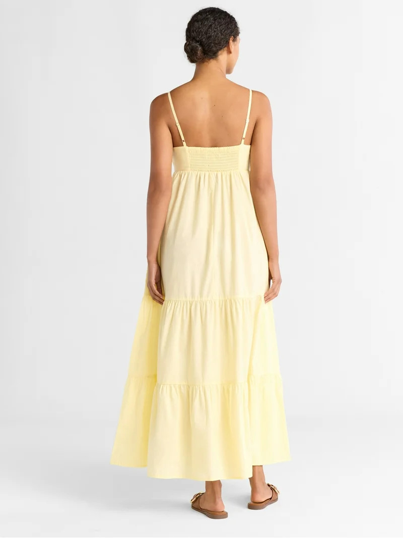 Free Assembly Women's Twist Front Cotton Maxi Dress, Sizes XS-XXXL | Walmart (US)
