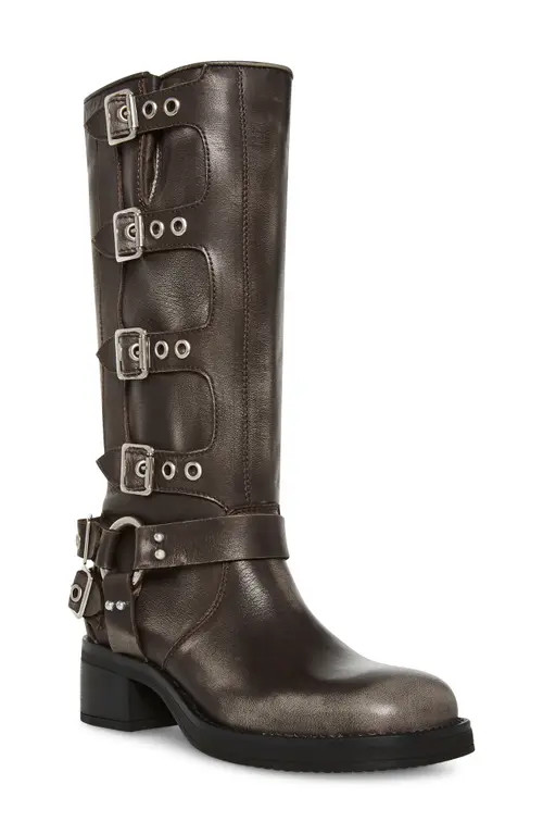 Steve Madden Brocks Buckle Boot in Black Distrs at Nordstrom, Size 6.5 | Nordstrom