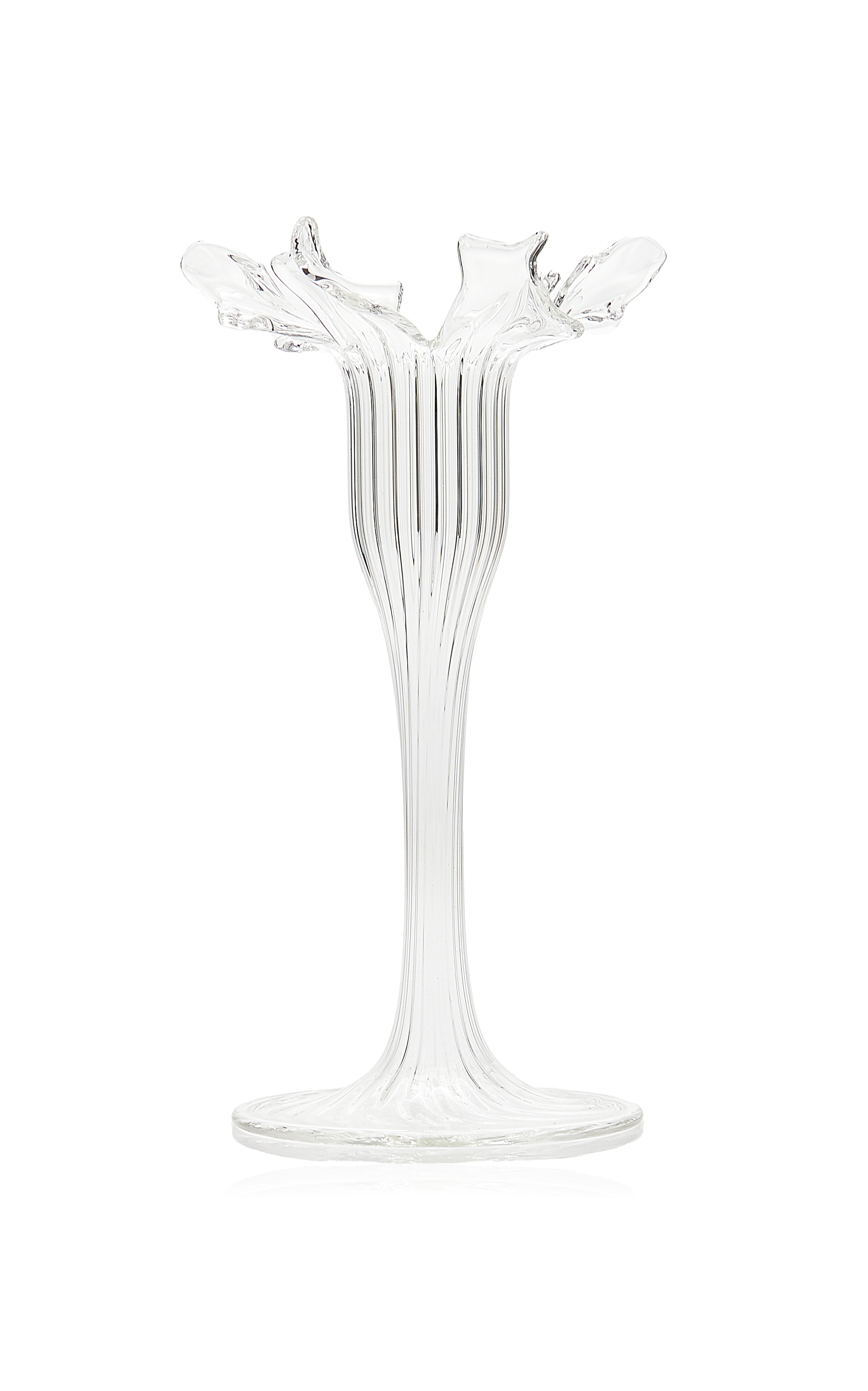 Small Floral Glass Candle Stick | Moda Operandi (Global)
