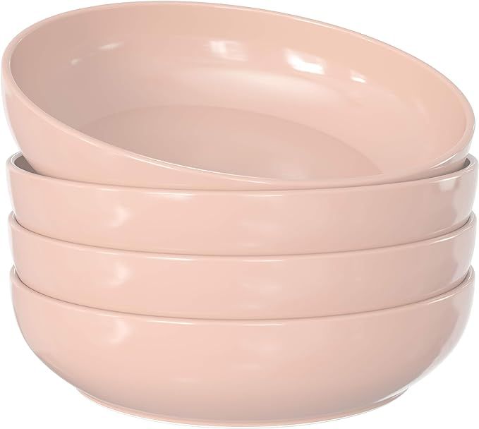 Pasta Bowls, By KooK, Ceramic Make, Perfect for Pastas, Salads, Desserts, Cereal, Set of 4, 40 oz... | Amazon (US)