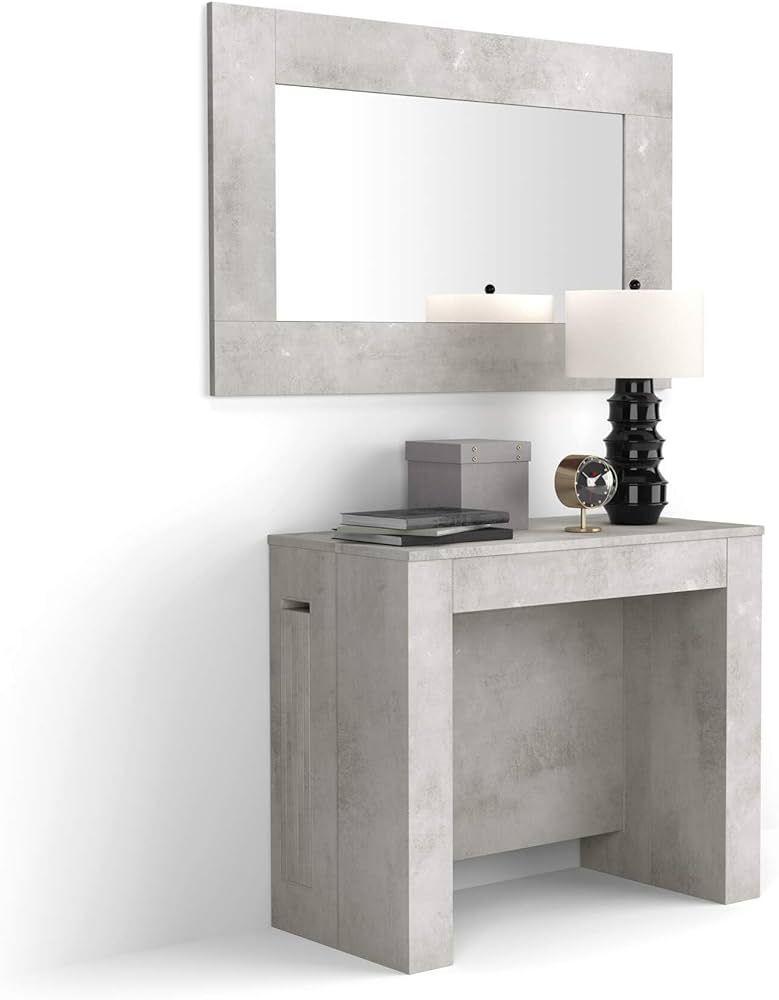 Mobili Fiver, Easy, Extendable Console Table with Extension Leaves Holder, Concrete Grey, Made in... | Amazon (US)