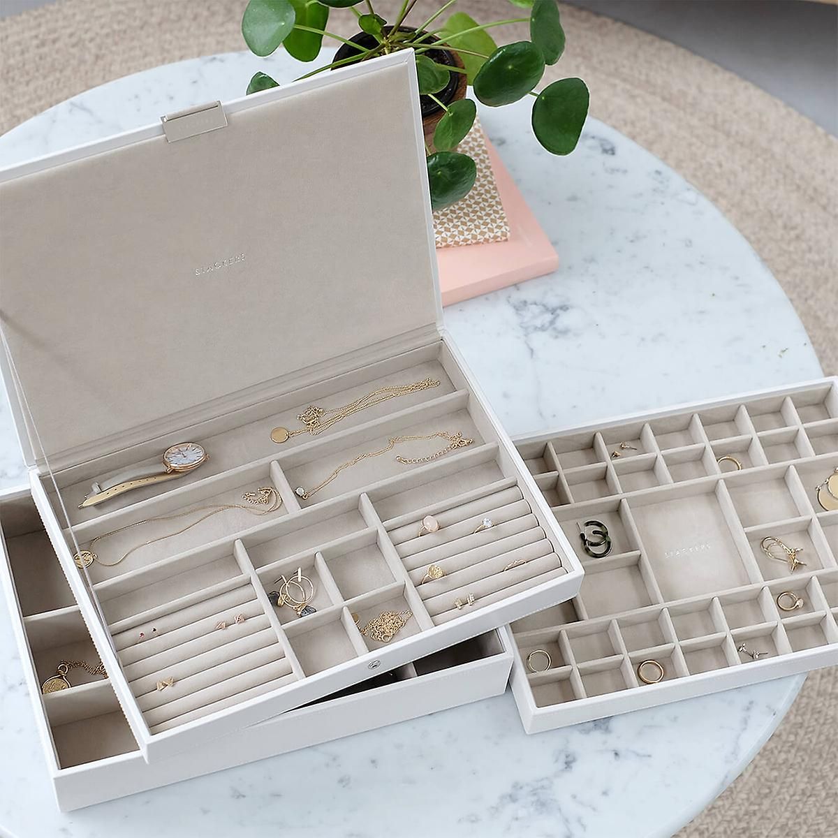 Stackers White Supersize Jewelry Box Collection | The Container Store