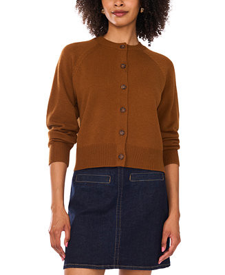 Women's Cozy Crewneck Raglan-Sleeve Cardigan Sweater | Macy's