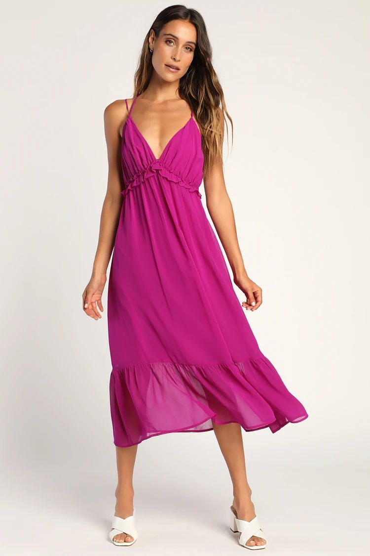 Always Your Girl Purple Ruffled Midi Dress | Lulus (US)