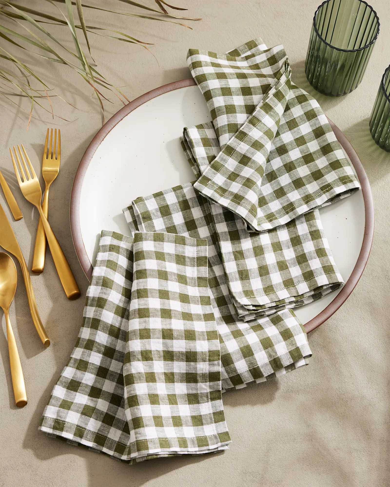 European Linen Gingham Napkins (Set of 4) | Quince
