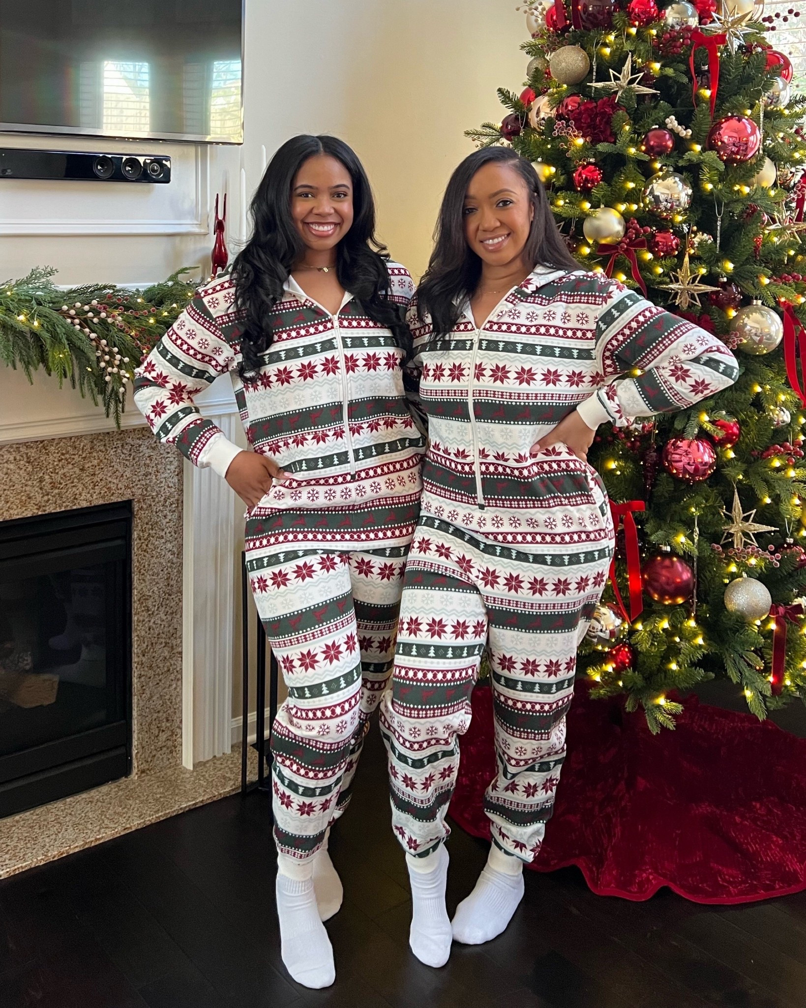 Cozy and ready for the holidays in our Fabletics onesies! We’re both wearing a Large and they run a little big so if in between sizes, I’d say size down. 

#LTKSeasonal