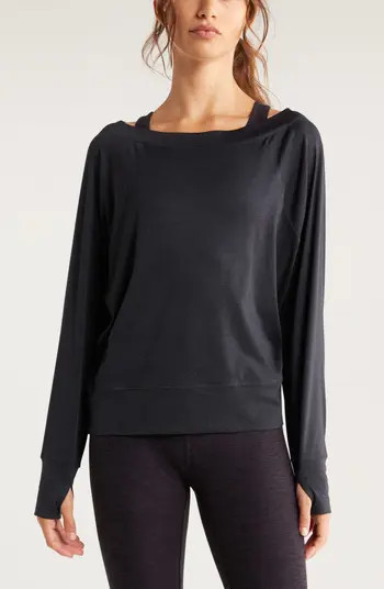 Zella Restore Soft Lite Boat Neck Top | Nordstrom | Nordstrom
