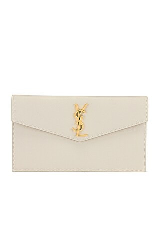 Saint Laurent Uptown Pouch in Crema Soft | FWRD | FWRD 