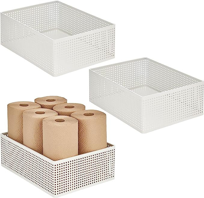 Nate Home by Nate Berkus Large Perforated Metal Bin for Kitchen Cabinet or Pantry Organization an... | Amazon (US)
