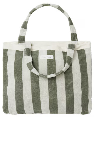Twin Beach Towel 2-in-1 in Tote Bag The Vacay Olive Stripe | Revolve Clothing (Global)