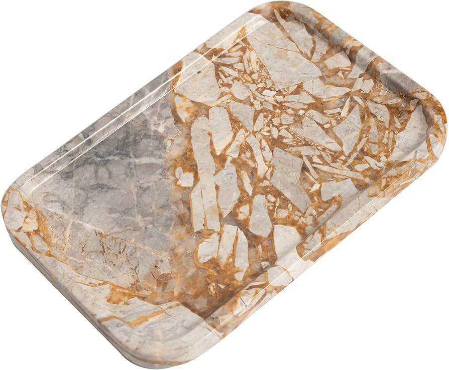 Luxurious Handmade Tray, Genuine Marble Tray, 12x8x0.8 inch, 100% Natural Marble Trays for Decor/... | Amazon (US)