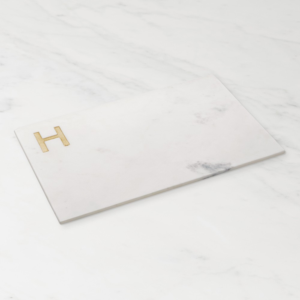 Marble & Brass Monogram Board | Williams-Sonoma