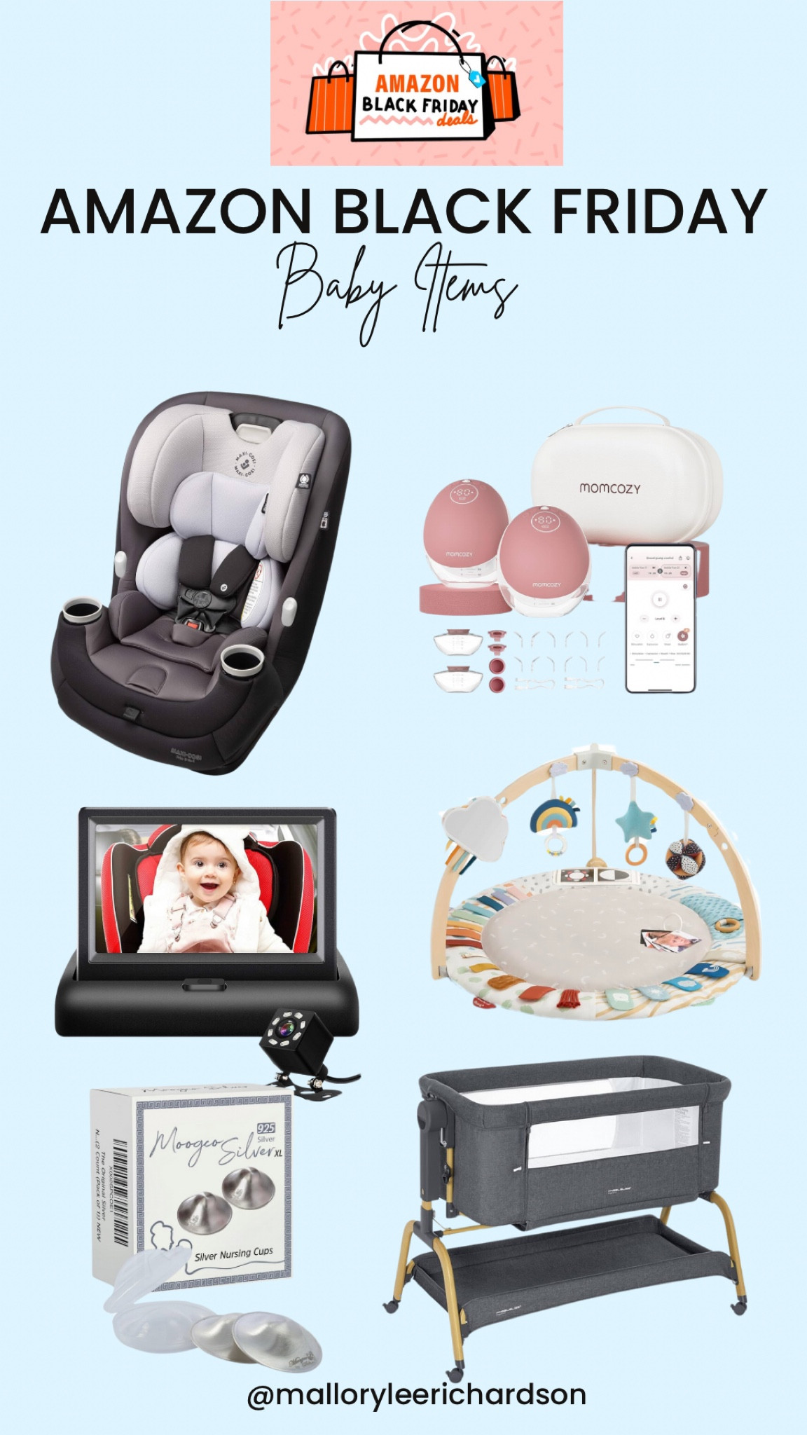 Baby Items on sale with Amazon Black Friday Deals! Find more on my Amazon Storefront! baby must haves, newborn essentials, bassinet, floor play mat for baby, car seat, hands free nursing pump, car camera

#LTKSaleAlert #LTKBaby #LTKCyberWeek