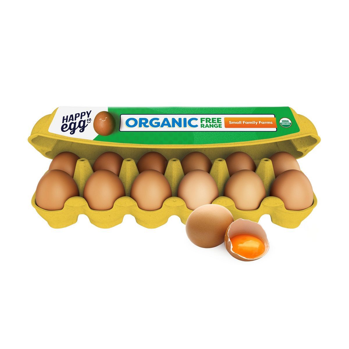Happy Egg Large Brown Organic Free Range Grade A Eggs - 12ct | Target