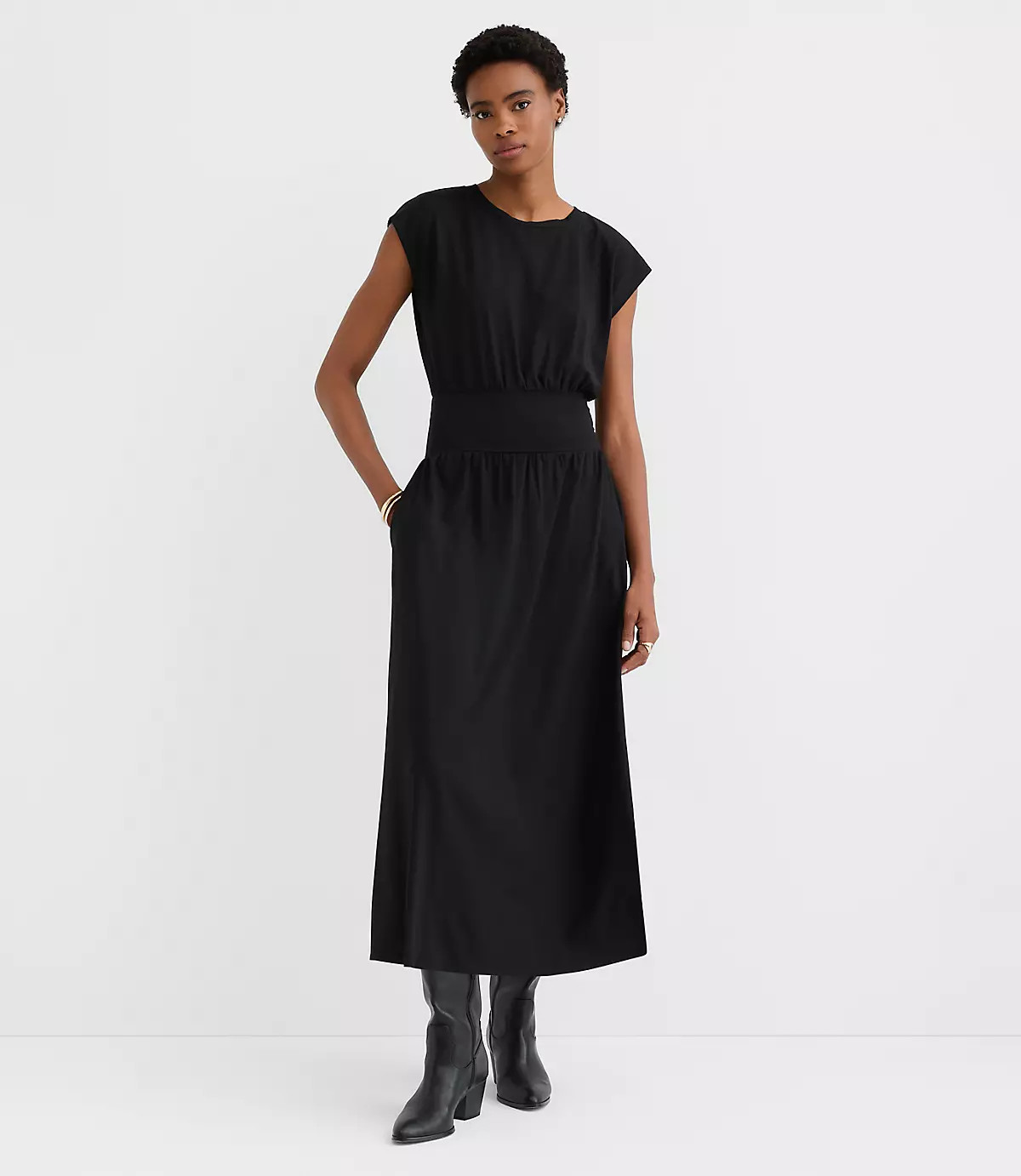 Tall Cap Sleeve Maxi Pocket Dress | LOFT