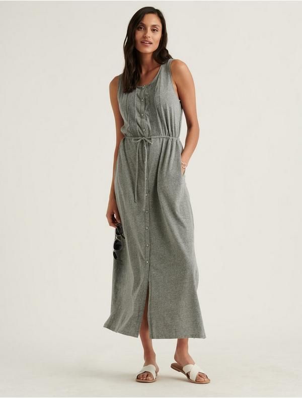 Knit Pintuck Midi Dress | Lucky Brand