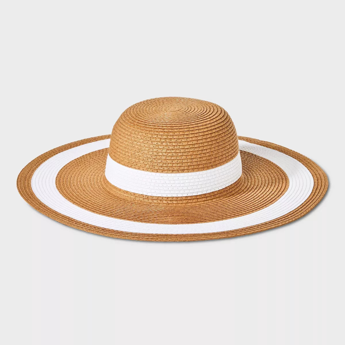 Striped Straw Floppy Hat - Shade & Shore™ Brown/White | Target