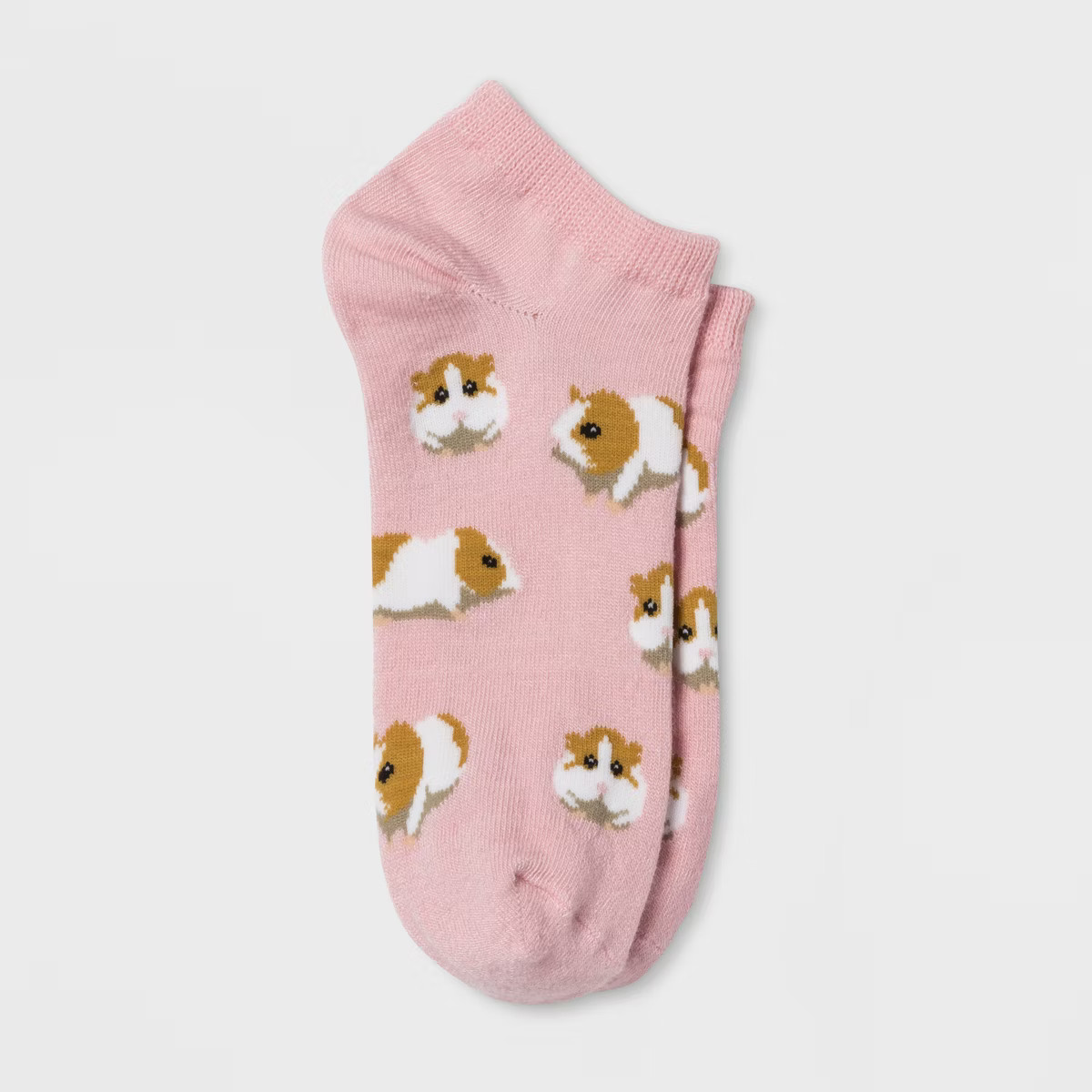 Women's Guinea Pig Low Cut Socks - Pink 4-10: Cute Animal Pattern, Lightweight Knit | Target