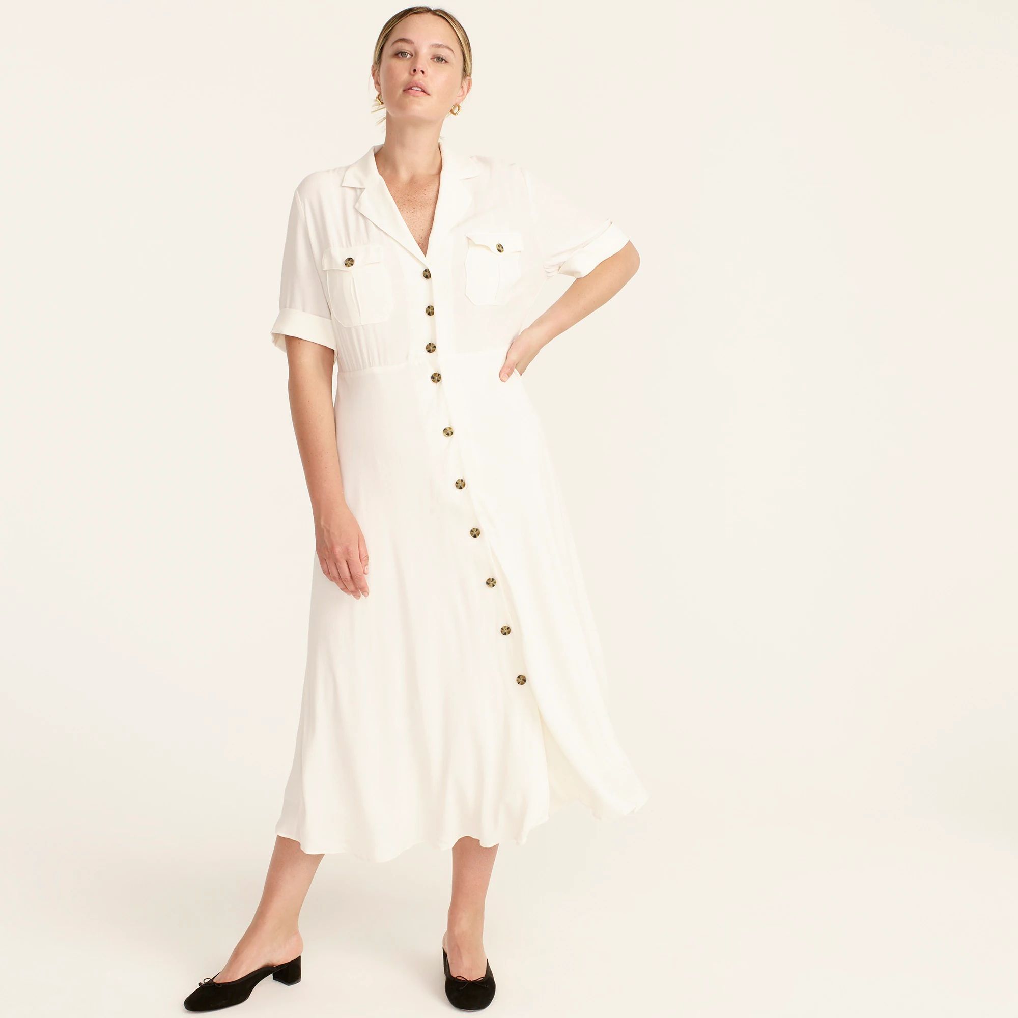 Collared camp-pocket shirtdress | J.Crew US