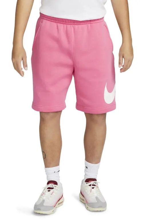 Nike Sportswear Club Shorts in Pink/White/White at Nordstrom, Size Medium | Nordstrom