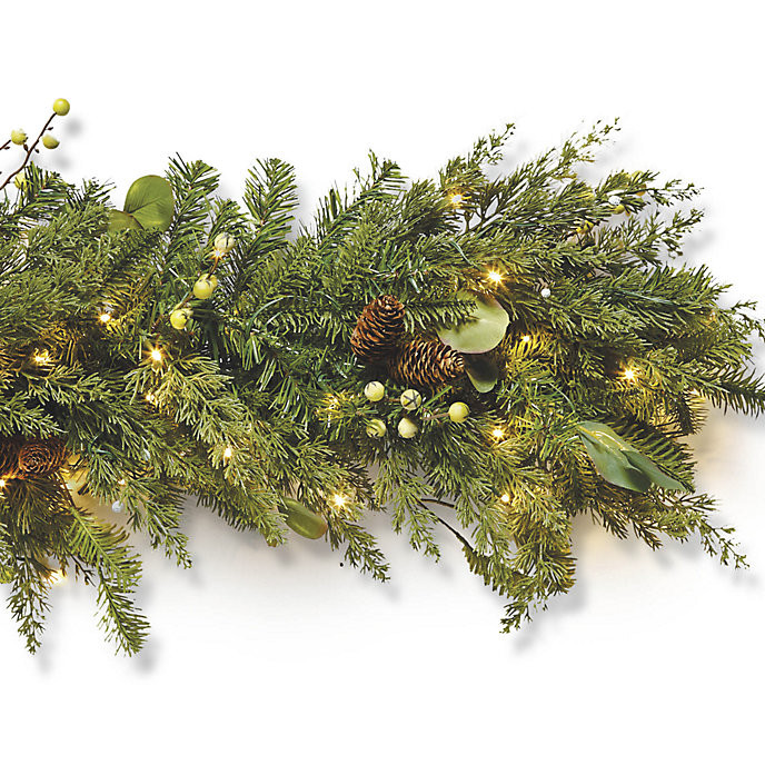 Majestic Holiday 9ft Corded Garland with LED Lights & Faux Greenery | Frontgate
