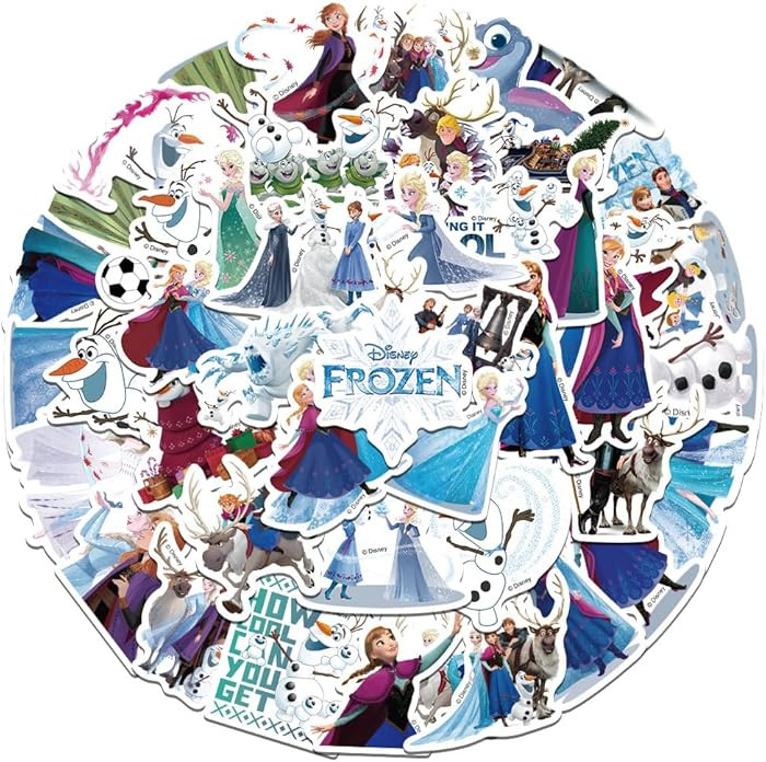 50Pcs Frozen Sticker for Kids, Cute Disney Princess Cartoon Waterproof Vinyl Stickers for Adult T... | Amazon (US)